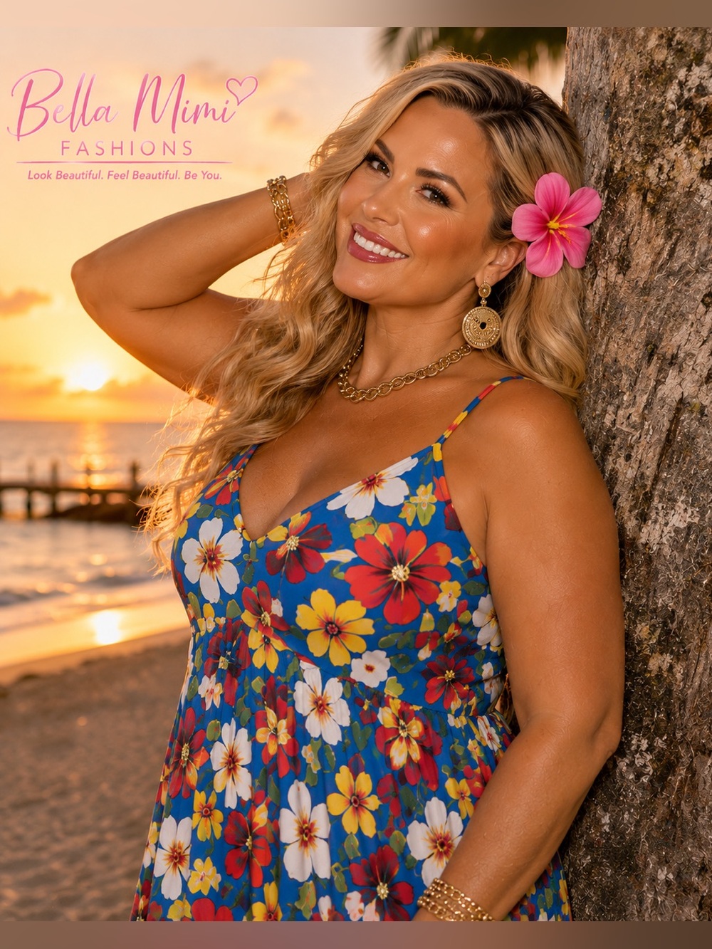 NWOT Blakely Blue Floral Maxi Dress size 2X 🌺🌹🌼🌸 BRB SL 08